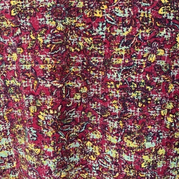 Lularoe Irma Half Sleeve Tunic High Low Polyester Blend Sz Sm Red Yellow Floral - Picture 6 of 7